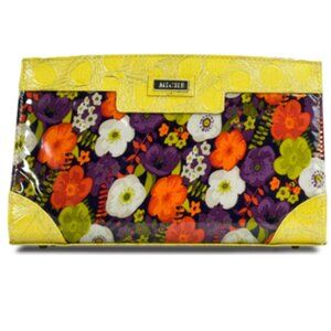 Miche Sabrina Handbag Shell Floral Print and Yellow Faux Leather Trim